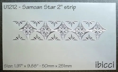 ibicci Samoan Star 2" strip stencil closeup